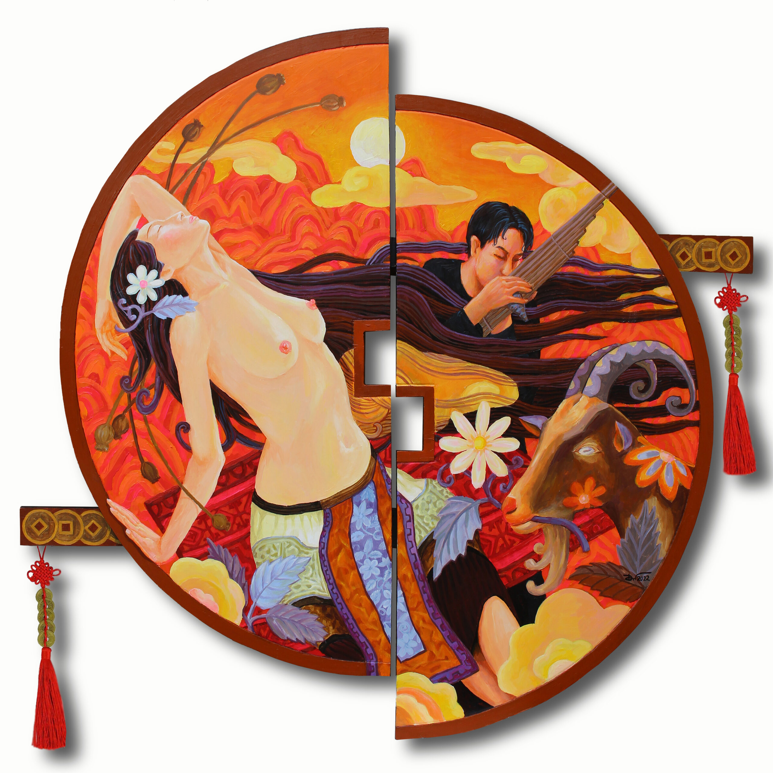 Gọi bạn- 135x140cm- Acrylic trên gỗ- 2022